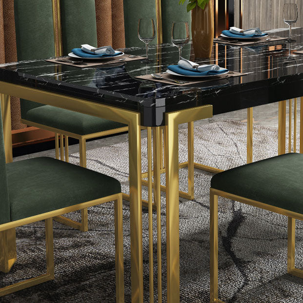 Glam Rectangle Shape Marble Dining Table Kitchen Standard Dining Table with 4 Legs Base Clearhalo ' dining_table' 'Dining Tables & Seating' 'Dining Tables' 'furn' 'furn_dining_table' 'Furniture' 'furniture_dining_table' 'Kitchen & Dining Furniture' 'kitchen&dining_furn' 'kitchen' 'kitchen_dining_table' 4050993