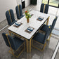 Glam Rectangle Shape Marble Dining Table Kitchen Standard Dining Table with 4 Legs Base Clearhalo ' dining_table' 'Dining Tables & Seating' 'Dining Tables' 'furn' 'furn_dining_table' 'Furniture' 'furniture_dining_table' 'Kitchen & Dining Furniture' 'kitchen&dining_furn' 'kitchen' 'kitchen_dining_table' 4050997