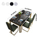 Glam Rectangle Shape Marble Dining Table Kitchen Standard Dining Table with 4 Legs Base Clearhalo ' dining_table' 'Dining Tables & Seating' 'Dining Tables' 'furn' 'furn_dining_table' 'Furniture' 'furniture_dining_table' 'Kitchen & Dining Furniture' 'kitchen&dining_furn' 'kitchen' 'kitchen_dining_table' 4051003