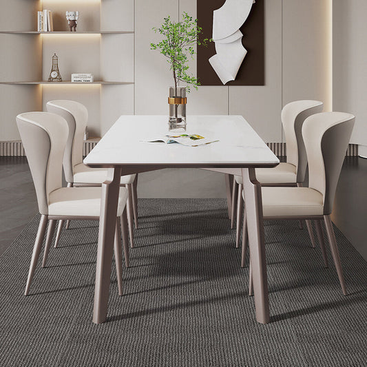Midcentury Rectangle Dining Site Table Stone Dining Room Home Furniture