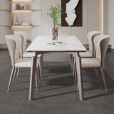 Midcentury Rectangle Dining Site Table Stone Dining Room Home Furniture Clearhalo ' dining_table' 'Dining Tables & Seating' 'Dining Tables' 'furn' 'furn_dining_table' 'Furniture' 'furniture_dining_table' 'Kitchen & Dining Furniture' 'kitchen&dining_furn' 'kitchen' 'kitchen_dining_table' 4051005