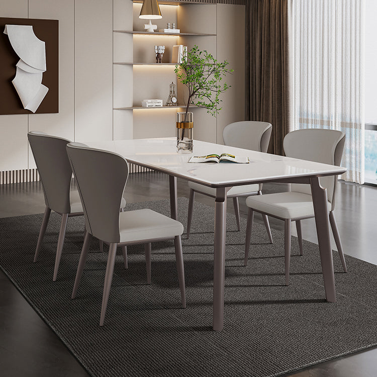 Midcentury Rectangle Dining Site Table Stone Dining Room Home Furniture Clearhalo ' dining_table' 'Dining Tables & Seating' 'Dining Tables' 'furn' 'furn_dining_table' 'Furniture' 'furniture_dining_table' 'Kitchen & Dining Furniture' 'kitchen&dining_furn' 'kitchen' 'kitchen_dining_table' 4051006