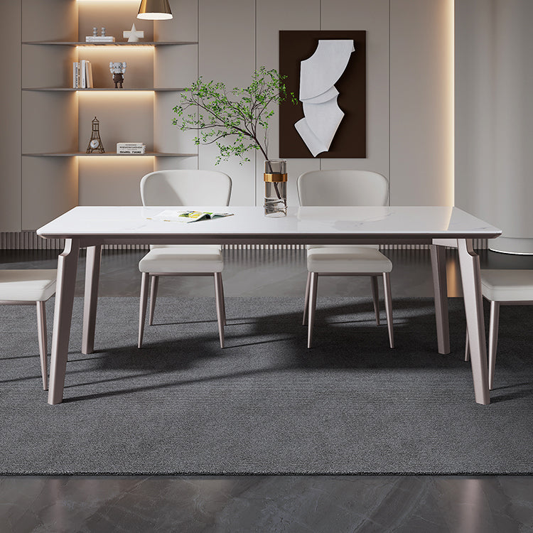 Midcentury Rectangle Dining Site Table Stone Dining Room Home Furniture Clearhalo ' dining_table' 'Dining Tables & Seating' 'Dining Tables' 'furn' 'furn_dining_table' 'Furniture' 'furniture_dining_table' 'Kitchen & Dining Furniture' 'kitchen&dining_furn' 'kitchen' 'kitchen_dining_table' 4051007