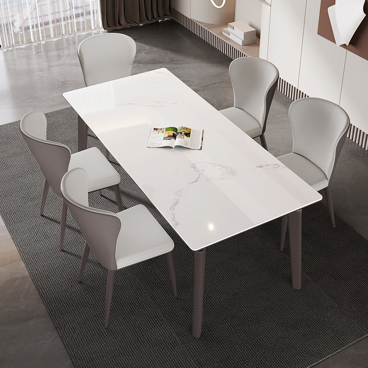 Midcentury Rectangle Dining Site Table Stone Dining Room Home Furniture Clearhalo ' dining_table' 'Dining Tables & Seating' 'Dining Tables' 'furn' 'furn_dining_table' 'Furniture' 'furniture_dining_table' 'Kitchen & Dining Furniture' 'kitchen&dining_furn' 'kitchen' 'kitchen_dining_table' 4051008