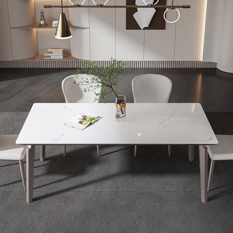 Midcentury Rectangle Dining Site Table Stone Dining Room Home Furniture Clearhalo ' dining_table' 'Dining Tables & Seating' 'Dining Tables' 'furn' 'furn_dining_table' 'Furniture' 'furniture_dining_table' 'Kitchen & Dining Furniture' 'kitchen&dining_furn' 'kitchen' 'kitchen_dining_table' 4051014