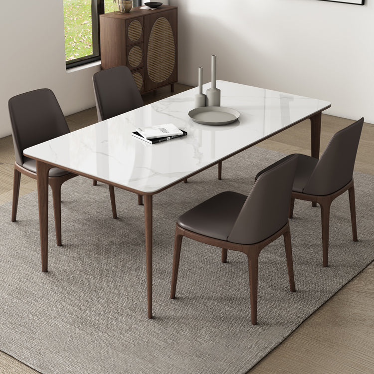 4 Legs Dining Site Table Midcentury Style Stone Dinette Table for Home Kitchen Clearhalo ' dining_table' 'Dining Tables & Seating' 'Dining Tables' 'furn' 'furn_dining_table' 'Furniture' 'furniture_dining_table' 'Kitchen & Dining Furniture' 'kitchen&dining_furn' 'kitchen' 'kitchen_dining_table' 4051018