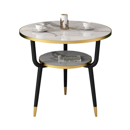 Contemporary MDF Standard Dining Table Round Shape Kitchen Dining Table with 3 Legs Base White Without Chairs Clearhalo ' dining_table' 'Dining Tables & Seating' 'Dining Tables' 'furn' 'furn_dining_table' 'Furniture' 'furniture_dining_table' 'Kitchen & Dining Furniture' 'kitchen&dining_furn' 'kitchen' 'kitchen_dining_table' 4051032