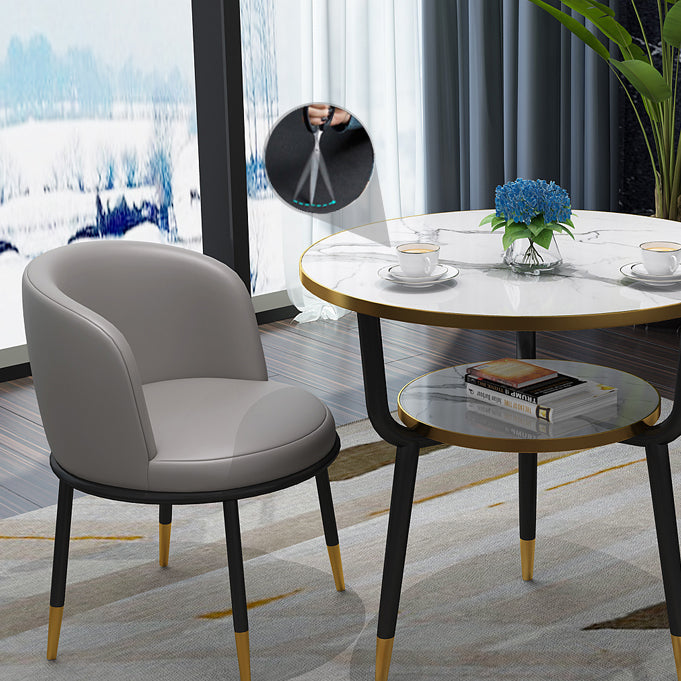 Contemporary MDF Standard Dining Table Round Shape Kitchen Dining Table with 3 Legs Base Clearhalo ' dining_table' 'Dining Tables & Seating' 'Dining Tables' 'furn' 'furn_dining_table' 'Furniture' 'furniture_dining_table' 'Kitchen & Dining Furniture' 'kitchen&dining_furn' 'kitchen' 'kitchen_dining_table' 4051033