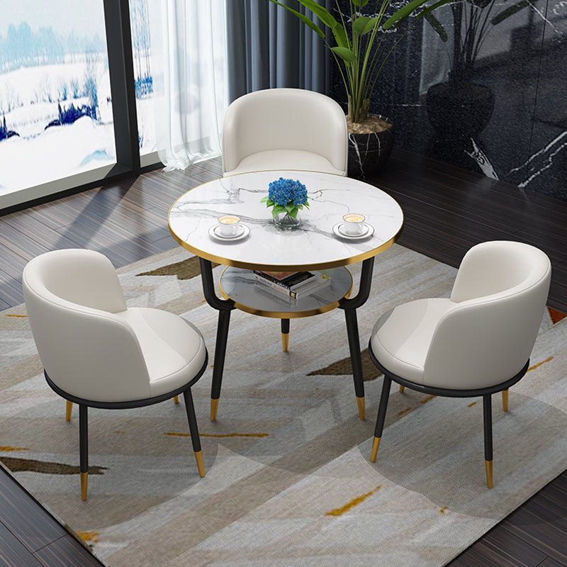 Contemporary MDF Standard Dining Table Round Shape Kitchen Dining Table with 3 Legs Base Clearhalo ' dining_table' 'Dining Tables & Seating' 'Dining Tables' 'furn' 'furn_dining_table' 'Furniture' 'furniture_dining_table' 'Kitchen & Dining Furniture' 'kitchen&dining_furn' 'kitchen' 'kitchen_dining_table' 4051039