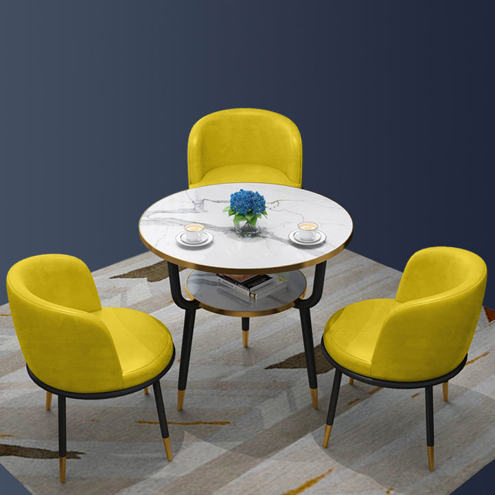 Contemporary MDF Standard Dining Table Round Shape Kitchen Dining Table with 3 Legs Base Clearhalo ' dining_table' 'Dining Tables & Seating' 'Dining Tables' 'furn' 'furn_dining_table' 'Furniture' 'furniture_dining_table' 'Kitchen & Dining Furniture' 'kitchen&dining_furn' 'kitchen' 'kitchen_dining_table' 4051040