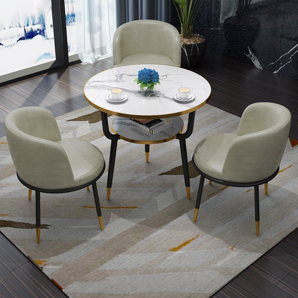 Contemporary MDF Standard Dining Table Round Shape Kitchen Dining Table with 3 Legs Base Clearhalo ' dining_table' 'Dining Tables & Seating' 'Dining Tables' 'furn' 'furn_dining_table' 'Furniture' 'furniture_dining_table' 'Kitchen & Dining Furniture' 'kitchen&dining_furn' 'kitchen' 'kitchen_dining_table' 4051041