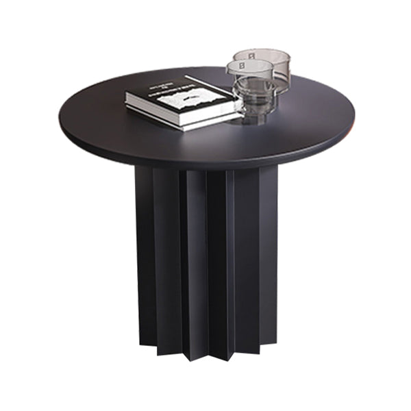 Modern Standard Kitchen Dining Table Wood Round Shape Dining Table with Pedestal Base Black 39.4"L x 39.4"W x 29.5"H Without Chairs Clearhalo ' dining_table' 'Dining Tables & Seating' 'Dining Tables' 'furn' 'furn_dining_table' 'Furniture' 'furniture_dining_table' 'Kitchen & Dining Furniture' 'kitchen&dining_furn' 'kitchen' 'kitchen_dining_table' 4051059