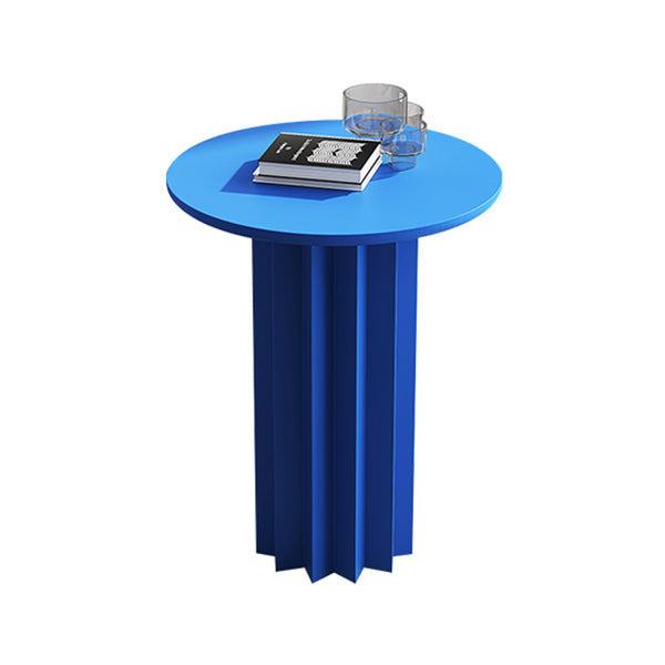 Modern Standard Kitchen Dining Table Wood Round Shape Dining Table with Pedestal Base Blue 23.6"L x 23.6"W x 29.5"H Without Chairs Clearhalo ' dining_table' 'Dining Tables & Seating' 'Dining Tables' 'furn' 'furn_dining_table' 'Furniture' 'furniture_dining_table' 'Kitchen & Dining Furniture' 'kitchen&dining_furn' 'kitchen' 'kitchen_dining_table' 4051062