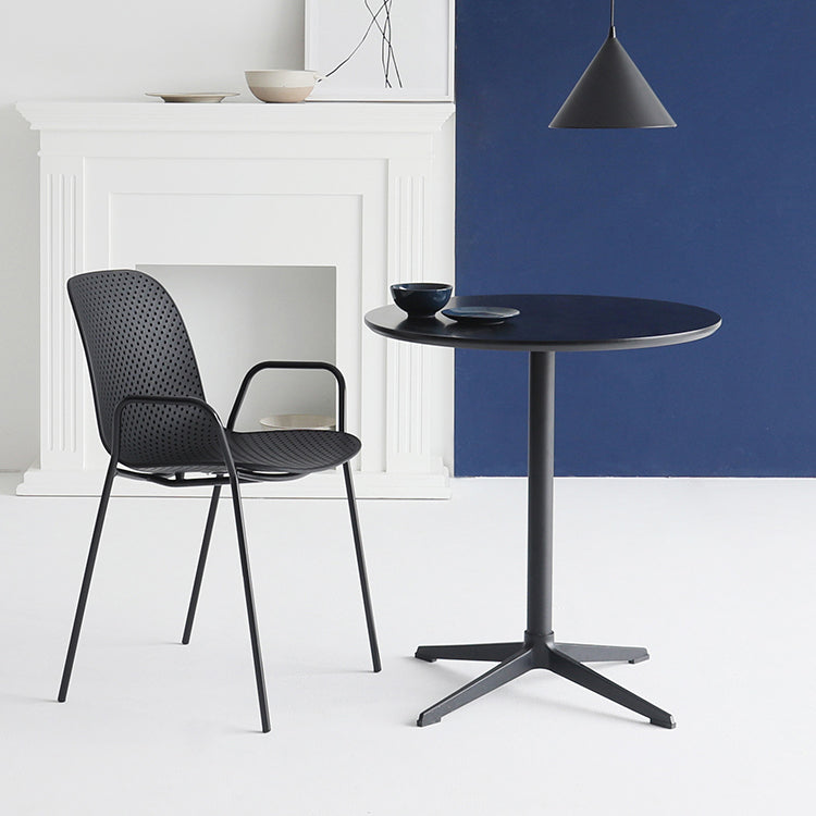 Contemporary Round Shape Dining Table Standard Kitchen Dining Table with Pedestal Base Clearhalo ' dining_table' 'Dining Tables & Seating' 'Dining Tables' 'Furniture' 'furniture_dining_table' 'Kitchen & Dining Furniture' 'kitchen&dining_furn' 'kitchen' 'kitchen_dining_table' 4051079