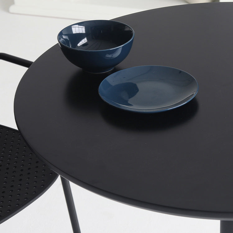 Contemporary Round Shape Dining Table Standard Kitchen Dining Table with Pedestal Base Clearhalo ' dining_table' 'Dining Tables & Seating' 'Dining Tables' 'Furniture' 'furniture_dining_table' 'Kitchen & Dining Furniture' 'kitchen&dining_furn' 'kitchen' 'kitchen_dining_table' 4051085