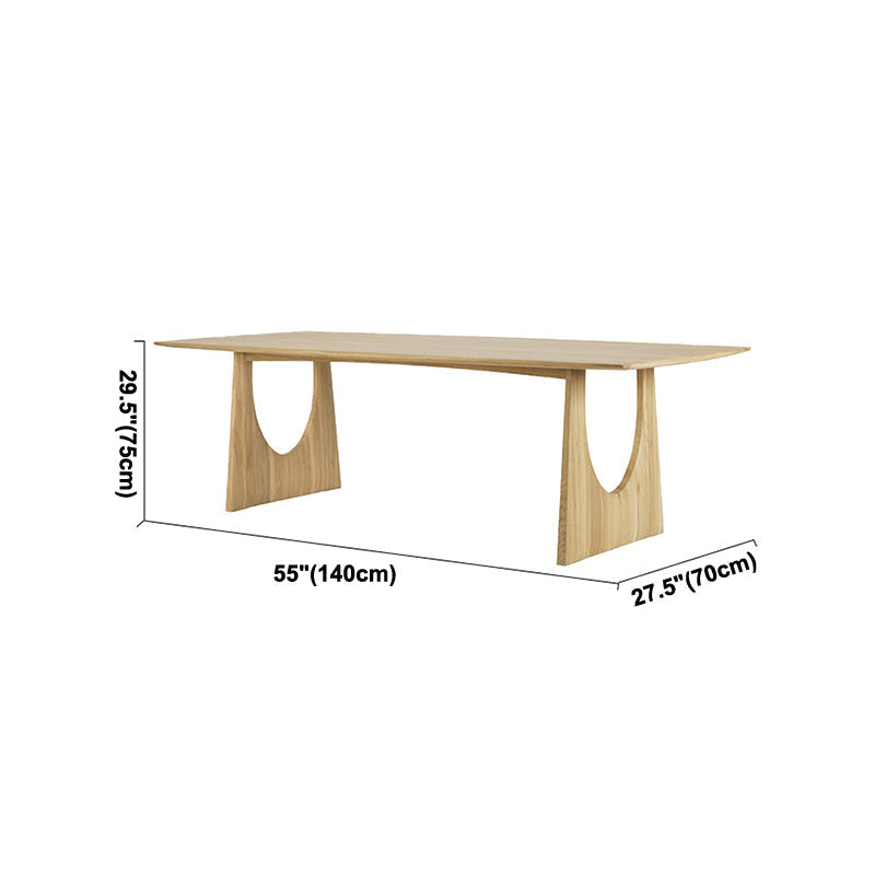 Rectangle Shape Wood Color Table Pine Solid Wood Table Modern with Double Pedestal Clearhalo ' dining_table' 'Dining Tables & Seating' 'Dining Tables' 'furn' 'furn_dining_table' 'Furniture' 'furniture_dining_table' 'Kitchen & Dining Furniture' 'kitchen&dining_furn' 'kitchen' 'kitchen_dining_table' 4051097
