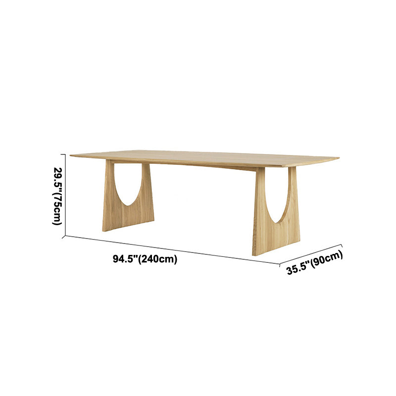 Rectangle Shape Wood Color Table Pine Solid Wood Table Modern with Double Pedestal Clearhalo ' dining_table' 'Dining Tables & Seating' 'Dining Tables' 'furn' 'furn_dining_table' 'Furniture' 'furniture_dining_table' 'Kitchen & Dining Furniture' 'kitchen&dining_furn' 'kitchen' 'kitchen_dining_table' 4051102
