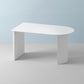 Free Form Sintered Stone Table White Tone Simplicity Double Pedestal Table for Dining Room White 55.1"L x 31.5"W x 29.5"H Without Chairs Clearhalo ' dining_table' 'Dining Tables & Seating' 'Dining Tables' 'furn' 'furn_dining_table' 'Furniture' 'furniture_dining_table' 'Kitchen & Dining Furniture' 'kitchen&dining_furn' 'kitchen' 'kitchen_dining_table' 4051106