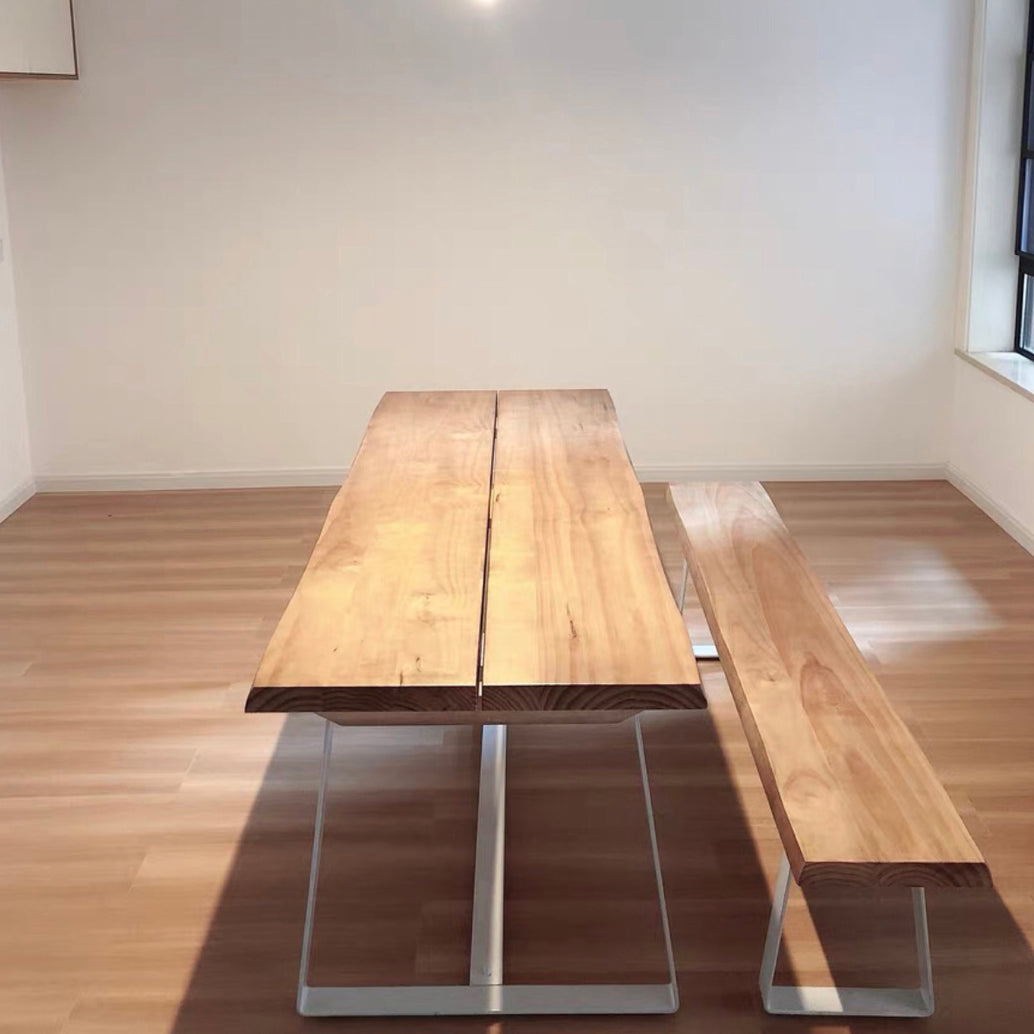 Rectangle Shape Luxury Dining Table Wood Color Fixed Table with Solid Wood Clearhalo ' dining_table' 'Dining Tables & Seating' 'Dining Tables' 'furn' 'furn_dining_table' 'Furniture' 'furniture_dining_table' 'Kitchen & Dining Furniture' 'kitchen&dining_furn' 'kitchen' 'kitchen_dining_table' 4051128