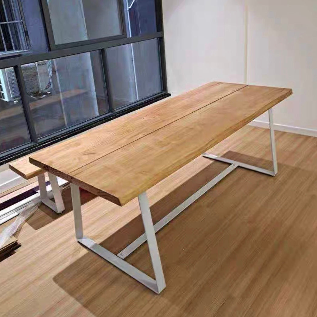 Rectangle Shape Luxury Dining Table Wood Color Fixed Table with Solid Wood Clearhalo ' dining_table' 'Dining Tables & Seating' 'Dining Tables' 'furn' 'furn_dining_table' 'Furniture' 'furniture_dining_table' 'Kitchen & Dining Furniture' 'kitchen&dining_furn' 'kitchen' 'kitchen_dining_table' 4051129