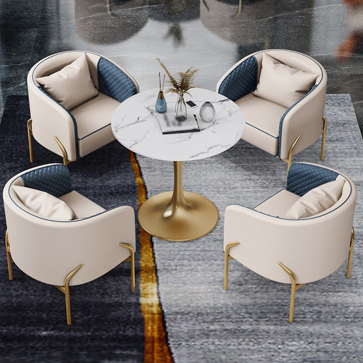 Round Sintered Stone White Dining Table Luxury Tulip Base Table for Dining Room Clearhalo ' dining_table' 'Dining Tables & Seating' 'Dining Tables' 'furn' 'furn_dining_table' 'Furniture' 'furniture_dining_table' 'Kitchen & Dining Furniture' 'kitchen&dining_furn' 'kitchen' 'kitchen_dining_table' 4051138