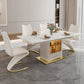 Traditional Luxury Dining Table White Rectangle Sintered Stone Table Clearhalo ' dining_table' 'Dining Tables & Seating' 'Dining Tables' 'furn' 'furn_dining_table' 'Furniture' 'furniture_dining_table' 'Kitchen & Dining Furniture' 'kitchen&dining_furn' 'kitchen' 'kitchen_dining_table' 4051185