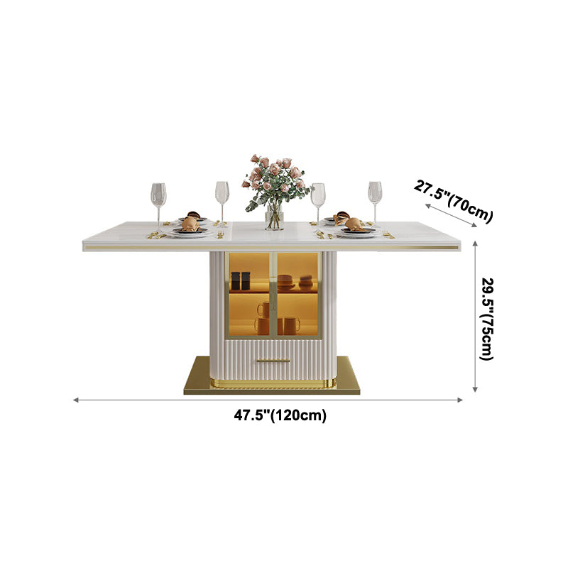 Traditional Luxury Dining Table White Rectangle Sintered Stone Table Clearhalo ' dining_table' 'Dining Tables & Seating' 'Dining Tables' 'furn' 'furn_dining_table' 'Furniture' 'furniture_dining_table' 'Kitchen & Dining Furniture' 'kitchen&dining_furn' 'kitchen' 'kitchen_dining_table' 4051186
