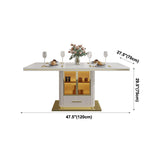 Traditional Luxury Dining Table White Rectangle Sintered Stone Table Clearhalo ' dining_table' 'Dining Tables & Seating' 'Dining Tables' 'furn' 'furn_dining_table' 'Furniture' 'furniture_dining_table' 'Kitchen & Dining Furniture' 'kitchen&dining_furn' 'kitchen' 'kitchen_dining_table' 4051186