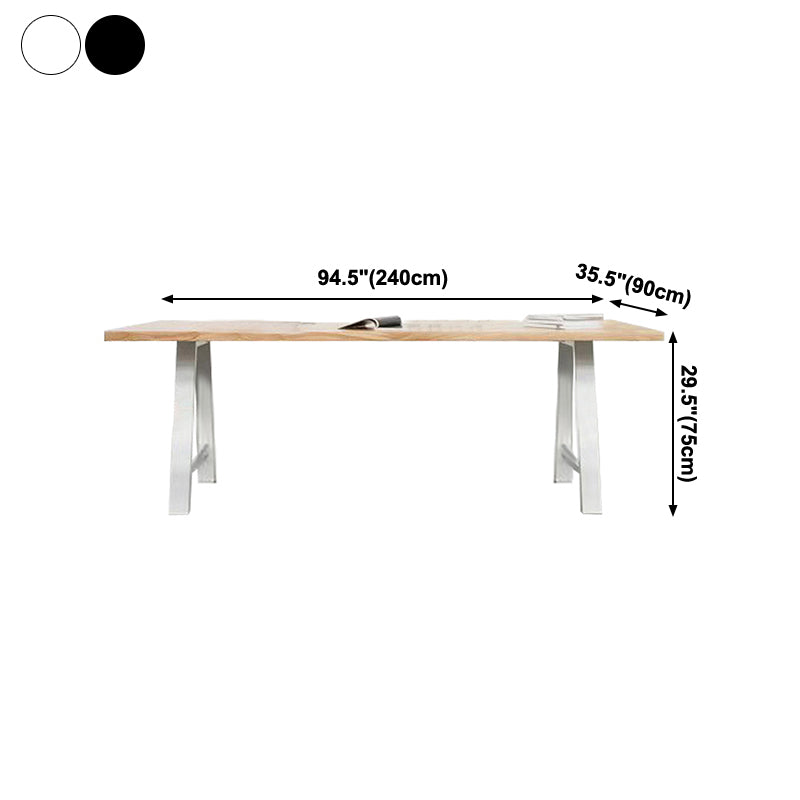 Rectangle 4 Legs Luxury Table Wood Color Fixed Table with Pinewood Solid Wood Clearhalo ' dining_table' 'Dining Tables & Seating' 'Dining Tables' 'furn' 'furn_dining_table' 'Furniture' 'furniture_dining_table' 'Kitchen & Dining Furniture' 'kitchen&dining_furn' 'kitchen' 'kitchen_dining_table' 4051212