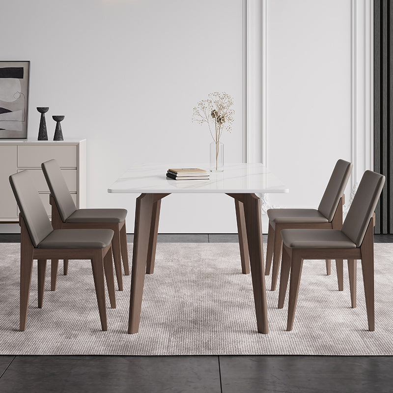 Sintered Stone Two-Color Dining Table Mid-Century Modern 4 Legs Table for Dining Room Clearhalo ' dining_table' 'Dining Tables & Seating' 'Dining Tables' 'furn' 'furn_dining_table' 'Furniture' 'furniture_dining_table' 'Kitchen & Dining Furniture' 'kitchen&dining_furn' 'kitchen' 'kitchen_dining_table' 4051218