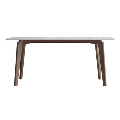 Sintered Stone Two-Color Dining Table Mid-Century Modern 4 Legs Table for Dining Room White Without Chairs Clearhalo ' dining_table' 'Dining Tables & Seating' 'Dining Tables' 'furn' 'furn_dining_table' 'Furniture' 'furniture_dining_table' 'Kitchen & Dining Furniture' 'kitchen&dining_furn' 'kitchen' 'kitchen_dining_table' 4051219