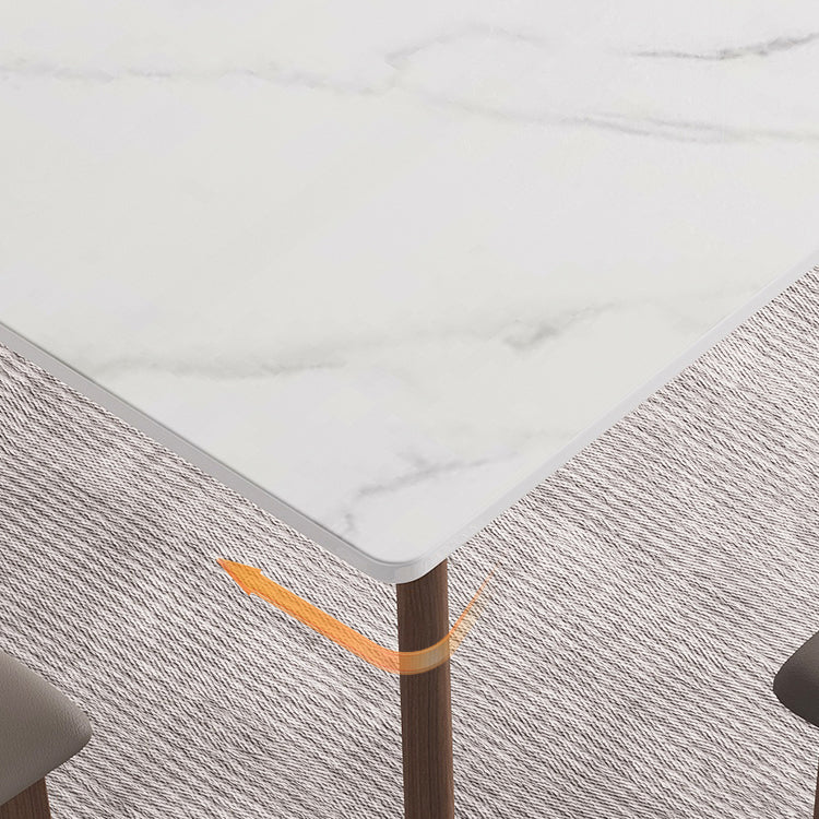 Sintered Stone Two-Color Dining Table Mid-Century Modern 4 Legs Table for Dining Room Clearhalo ' dining_table' 'Dining Tables & Seating' 'Dining Tables' 'furn' 'furn_dining_table' 'Furniture' 'furniture_dining_table' 'Kitchen & Dining Furniture' 'kitchen&dining_furn' 'kitchen' 'kitchen_dining_table' 4051220