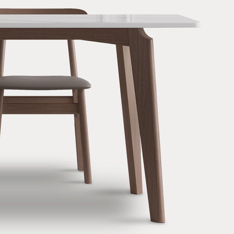 Sintered Stone Two-Color Dining Table Mid-Century Modern 4 Legs Table for Dining Room Clearhalo ' dining_table' 'Dining Tables & Seating' 'Dining Tables' 'furn' 'furn_dining_table' 'Furniture' 'furniture_dining_table' 'Kitchen & Dining Furniture' 'kitchen&dining_furn' 'kitchen' 'kitchen_dining_table' 4051221