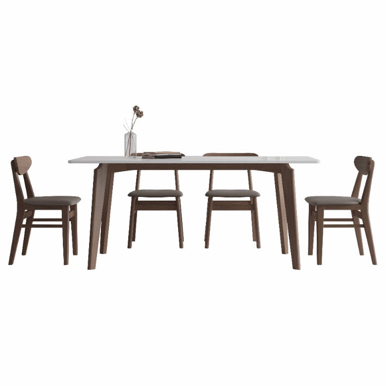 Sintered Stone Two-Color Dining Table Mid-Century Modern 4 Legs Table for Dining Room Clearhalo ' dining_table' 'Dining Tables & Seating' 'Dining Tables' 'furn' 'furn_dining_table' 'Furniture' 'furniture_dining_table' 'Kitchen & Dining Furniture' 'kitchen&dining_furn' 'kitchen' 'kitchen_dining_table' 4051223