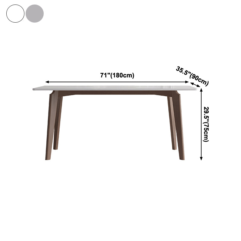 Sintered Stone Two-Color Dining Table Mid-Century Modern 4 Legs Table for Dining Room Clearhalo ' dining_table' 'Dining Tables & Seating' 'Dining Tables' 'furn' 'furn_dining_table' 'Furniture' 'furniture_dining_table' 'Kitchen & Dining Furniture' 'kitchen&dining_furn' 'kitchen' 'kitchen_dining_table' 4051228