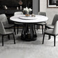 Contemporary Round Shape Table Sintered Stone White Standard Dining Table for Kitchen Clearhalo ' dining_table' 'Dining Tables & Seating' 'Dining Tables' 'furn' 'furn_dining_table' 'Furniture' 'furniture_dining_table' 'Kitchen & Dining Furniture' 'kitchen&dining_furn' 'kitchen' 'kitchen_dining_table' 4051230