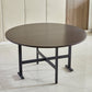 Metal Mid-Century Modern Round Table Wood Top Dining Table with Drop Leaf Walnut Without Chairs Clearhalo ' dining_table' 'Dining Tables & Seating' 'Dining Tables' 'furn' 'furn_dining_table' 'Furniture' 'furniture_dining_table' 'Kitchen & Dining Furniture' 'kitchen&dining_furn' 'kitchen' 'kitchen_dining_table' 4051241
