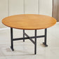 Metal Mid-Century Modern Round Table Wood Top Dining Table with Drop Leaf Clearhalo ' dining_table' 'Dining Tables & Seating' 'Dining Tables' 'furn' 'furn_dining_table' 'Furniture' 'furniture_dining_table' 'Kitchen & Dining Furniture' 'kitchen&dining_furn' 'kitchen' 'kitchen_dining_table' 4051243