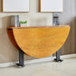 Metal Mid-Century Modern Round Table Wood Top Dining Table with Drop Leaf Clearhalo ' dining_table' 'Dining Tables & Seating' 'Dining Tables' 'furn' 'furn_dining_table' 'Furniture' 'furniture_dining_table' 'Kitchen & Dining Furniture' 'kitchen&dining_furn' 'kitchen' 'kitchen_dining_table' 4051245