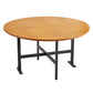 Metal Mid-Century Modern Round Table Wood Top Dining Table with Drop Leaf Yellow Without Chairs Clearhalo ' dining_table' 'Dining Tables & Seating' 'Dining Tables' 'furn' 'furn_dining_table' 'Furniture' 'furniture_dining_table' 'Kitchen & Dining Furniture' 'kitchen&dining_furn' 'kitchen' 'kitchen_dining_table' 4051247