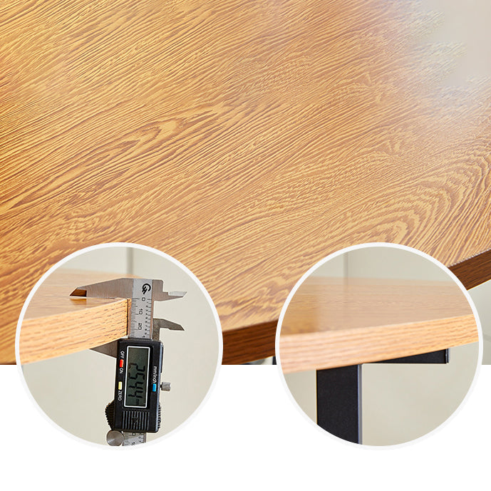 Metal Mid-Century Modern Round Table Wood Top Dining Table with Drop Leaf Clearhalo ' dining_table' 'Dining Tables & Seating' 'Dining Tables' 'furn' 'furn_dining_table' 'Furniture' 'furniture_dining_table' 'Kitchen & Dining Furniture' 'kitchen&dining_furn' 'kitchen' 'kitchen_dining_table' 4051249