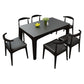Mid-Century Sintered Stone Table Ash Wood 4 Legs Base Rectangle Table for Home Black Without Chairs Clearhalo ' dining_table' 'Dining Tables & Seating' 'Dining Tables' 'furn' 'furn_dining_table' 'Furniture' 'furniture_dining_table' 'Kitchen & Dining Furniture' 'kitchen&dining_furn' 'kitchen' 'kitchen_dining_table' 4051257