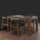 Mid-Century Sintered Stone Table Ash Wood 4 Legs Base Rectangle Table for Home Clearhalo ' dining_table' 'Dining Tables & Seating' 'Dining Tables' 'furn' 'furn_dining_table' 'Furniture' 'furniture_dining_table' 'Kitchen & Dining Furniture' 'kitchen&dining_furn' 'kitchen' 'kitchen_dining_table' 4051267