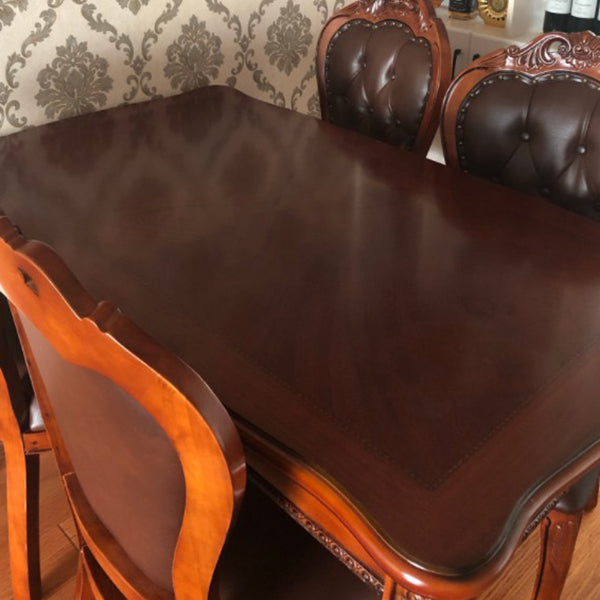 Rectangle Mid-Century Dining Table Brown Tone Fixed Table with Oakwood Solid Wood Clearhalo ' dining_table' 'Dining Tables & Seating' 'Dining Tables' 'furn' 'furn_dining_table' 'Furniture' 'furniture_dining_table' 'Kitchen & Dining Furniture' 'kitchen&dining_furn' 'kitchen' 'kitchen_dining_table' 4051275