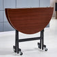Mid-Century MDF Kitchen Dining Table Round Shape Standard Dining Table with Double Pedestal Base Red 55.1"L x 55.1"W x 29.5"H Without Chairs Clearhalo ' dining_table' 'Dining Tables & Seating' 'Dining Tables' 'furn' 'furn_dining_table' 'Furniture' 'furniture_dining_table' 'Kitchen & Dining Furniture' 'kitchen&dining_furn' 'kitchen' 'kitchen_dining_table' 4051285