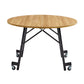 Mid-Century MDF Kitchen Dining Table Round Shape Standard Dining Table with Double Pedestal Base Natural Without Chairs Clearhalo ' dining_table' 'Dining Tables & Seating' 'Dining Tables' 'furn' 'furn_dining_table' 'Furniture' 'furniture_dining_table' 'Kitchen & Dining Furniture' 'kitchen&dining_furn' 'kitchen' 'kitchen_dining_table' 4051287