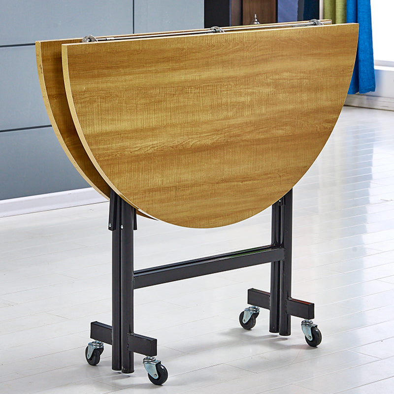 Mid-Century MDF Kitchen Dining Table Round Shape Standard Dining Table with Double Pedestal Base Clearhalo ' dining_table' 'Dining Tables & Seating' 'Dining Tables' 'furn' 'furn_dining_table' 'Furniture' 'furniture_dining_table' 'Kitchen & Dining Furniture' 'kitchen&dining_furn' 'kitchen' 'kitchen_dining_table' 4051289