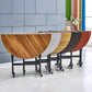 Mid-Century MDF Kitchen Dining Table Round Shape Standard Dining Table with Double Pedestal Base Clearhalo ' dining_table' 'Dining Tables & Seating' 'Dining Tables' 'furn' 'furn_dining_table' 'Furniture' 'furniture_dining_table' 'Kitchen & Dining Furniture' 'kitchen&dining_furn' 'kitchen' 'kitchen_dining_table' 4051294