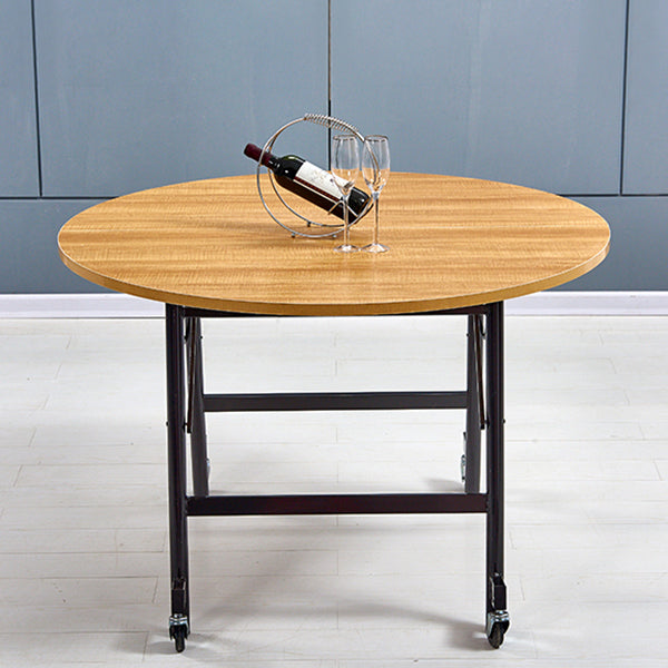 Mid-Century MDF Kitchen Dining Table Round Shape Standard Dining Table with Double Pedestal Base Clearhalo ' dining_table' 'Dining Tables & Seating' 'Dining Tables' 'furn' 'furn_dining_table' 'Furniture' 'furniture_dining_table' 'Kitchen & Dining Furniture' 'kitchen&dining_furn' 'kitchen' 'kitchen_dining_table' 4051295