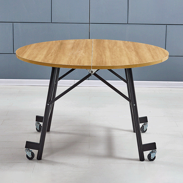 Mid-Century MDF Kitchen Dining Table Round Shape Standard Dining Table with Double Pedestal Base Clearhalo ' dining_table' 'Dining Tables & Seating' 'Dining Tables' 'furn' 'furn_dining_table' 'Furniture' 'furniture_dining_table' 'Kitchen & Dining Furniture' 'kitchen&dining_furn' 'kitchen' 'kitchen_dining_table' 4051297
